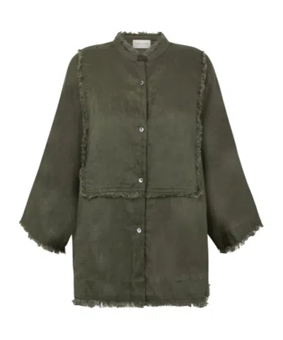 P.a.r.o.s.h . Beach26 Frayed Panel Top In Green