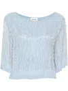 P.a.r.o.s.h Bead-embellished Blouse In Blue