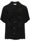 P.a.r.o.s.h Bead Embellished Camp-collar Shirt In Black