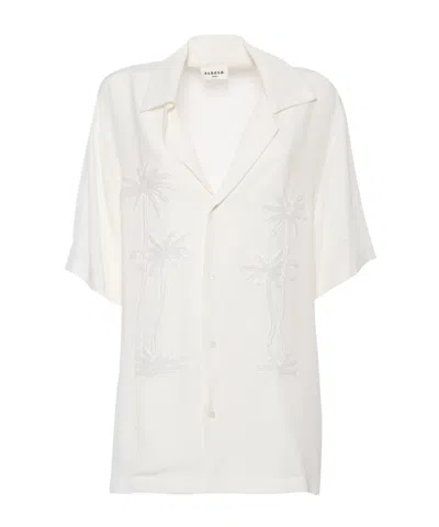 P.a.r.o.s.h Bead Embellished Camp-collar Shirt In White