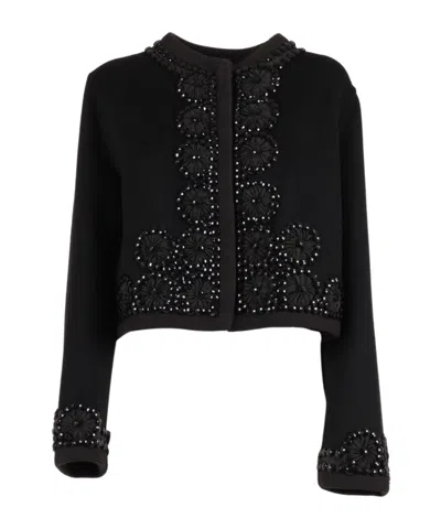 P.a.r.o.s.h . Bead-embellished Cropped Jacket In Black