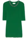 P.a.r.o.s.h Bead-embellished T-shirt In Green