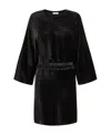 P.a.r.o.s.h Beaded-belt Velvet Minidress In Black