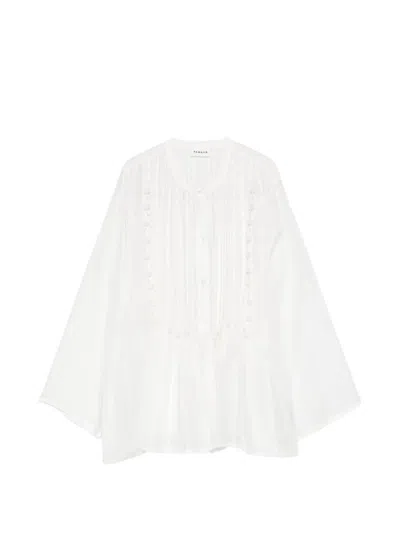 P.a.r.o.s.h Beaded Pleated Blouse In White