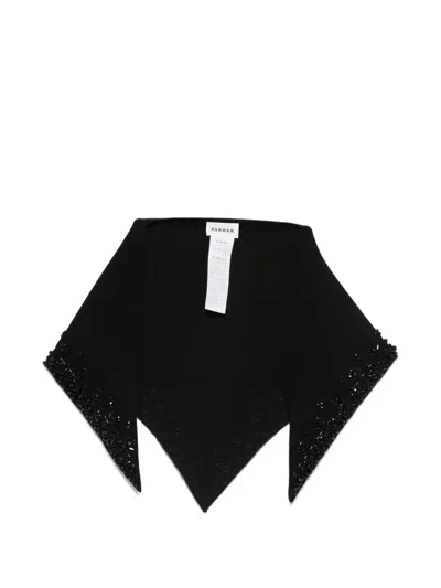 P.a.r.o.s.h Bead-embellished Pointed Scarf In Black