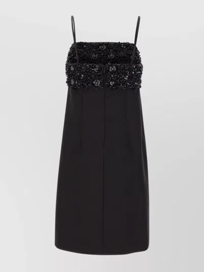 P.a.r.o.s.h Floral Sequined Minidress In Black