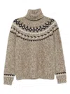 P.a.r.o.s.h High Neck Knitwear With Fair Isle Design In Neutral