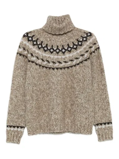 P.A.R.O.S.H BEIGE HIGHNECK SWEATER