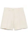 P.a.r.o.s.h Parosh Beige Linen Tailored Shorts With High Waist In Neutral
