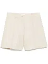 P.a.r.o.s.h Beige Linen Tailored Shorts With High Waist