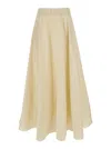 P.a.r.o.s.h Parosh Maxi Skirt With Gathered Elastic Waistband And Flowing Silhouette In Beige