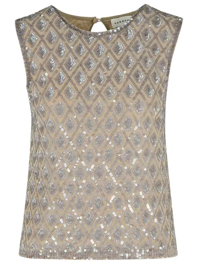 P.A.R.O.S.H P.A.R.O.S.H. BEIGE POLYAMIDE BLEND BLOUSE