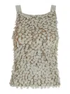 P.a.r.o.s.h Beige Sleeveless Rhinestoned Top In Beige