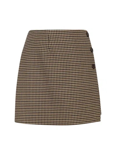 P.a.r.o.s.h Parosh Beige Wool Lione Skirt