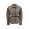 P.a.r.o.s.h Houndstooth-pattern Belted Jacket In Gray