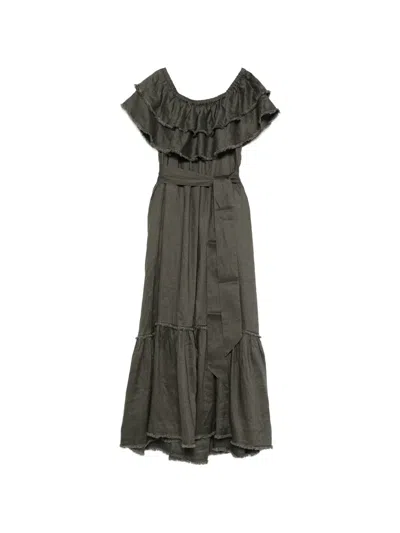 P.a.r.o.s.h Belt-detail Maxi Dress In Black