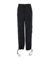 P.a.r.o.s.h Black Cargo Pants With Drawstring At The Ankles In Fabric Woman In Black