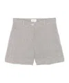 P.a.r.o.s.h Parosh Checked Linen Bambu Shorts With Belt Loops In Gray
