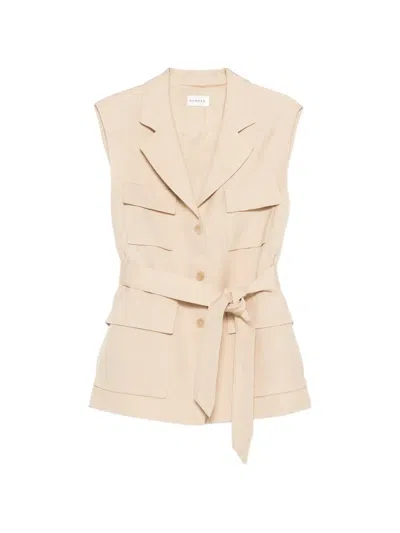 P.a.r.o.s.h Belt Patch-pocket Gilet In Neutral