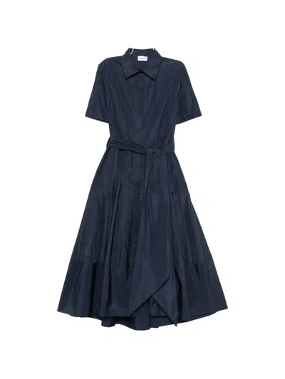 P.a.r.o.s.h Belt Shirt Dress In Blue
