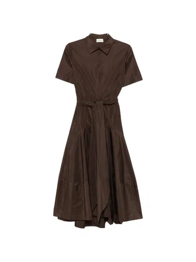 P.a.r.o.s.h Belt Shirt Dress In Brown