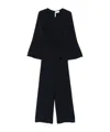 P.a.r.o.s.h Belted Bell-sleeve Jumpsuit In Black