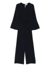 P.a.r.o.s.h Belted Bell-sleeve Jumpsuit In Blue