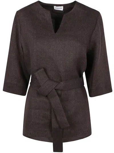 P.A.R.O.S.H PAROSH BELTED BLOUSE