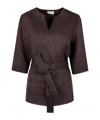 P.a.r.o.s.h Parosh Relaxed Fit Linen Blouse With V-neckline