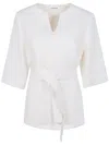 P.a.r.o.s.h Parosh Belted Blouse In Cream