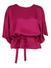 P.a.r.o.s.h Belted Blouse In Fuxia