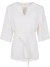 P.a.r.o.s.h Parosh Belted Blouse In Nude