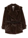 P.a.r.o.s.h Belted Double-breasted Coat In Brown
