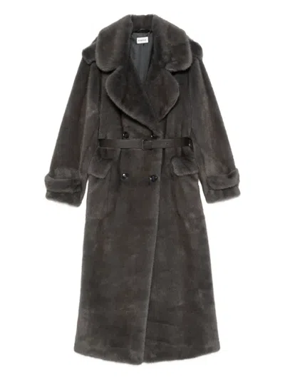 P.a.r.o.s.h Belted Double-breasted Coat In Brown