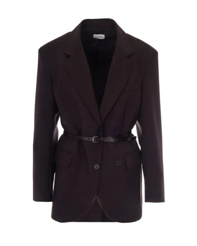 P.a.r.o.s.h Parosh Belted Double-breasted Blazer Dress In Testa Di Moro