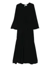 P.a.r.o.s.h Belted Flared Dress In Black