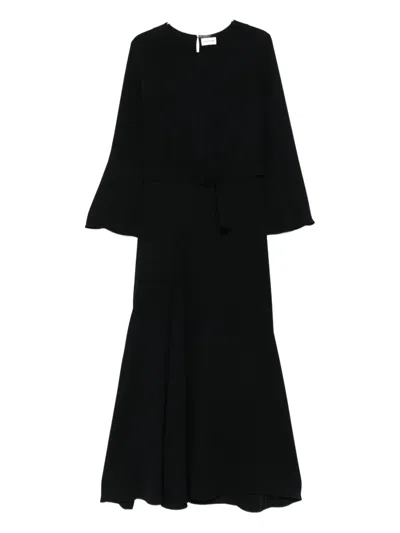 P.a.r.o.s.h Belted Flared Dress In Black