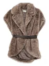 P.a.r.o.s.h Belted Gilet In Brown