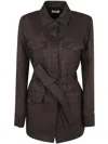P.a.r.o.s.h Parosh Belted Jacket In Black