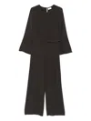 P.a.r.o.s.h Belted Jumpsuit In Brown