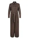 P.a.r.o.s.h Belted Jumpsuit In Brown