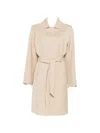 P.a.r.o.s.h Belted Long Jacket In Neutral