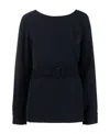 P.a.r.o.s.h Belted Long-sleeve T-shirt In Black