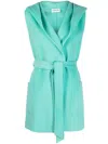 P.a.r.o.s.h Belted Mid-length Coat In 051 Green