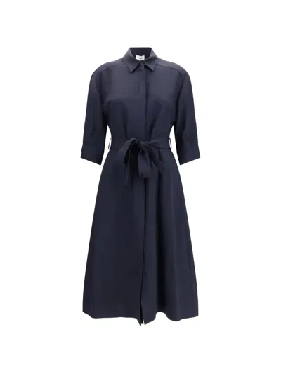 P.a.r.o.s.h Belted Midi Dress In Blue