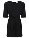 P.a.r.o.s.h Parosh Belted Mini Dress With Keyhole Back Detail In Black