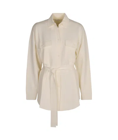 P.a.r.o.s.h Parosh Knit Shirt With Belt In Panna