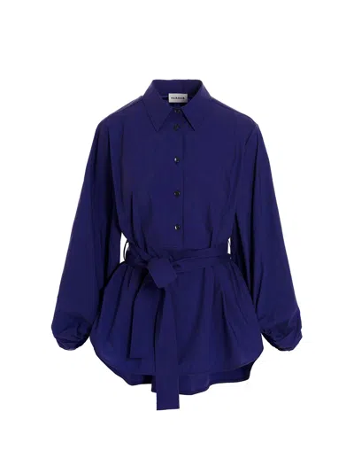 P.a.r.o.s.h Belted Shirt Shirt And Blouse Blue