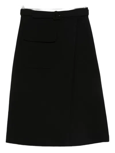 P.a.r.o.s.h Belted Skirt In Black