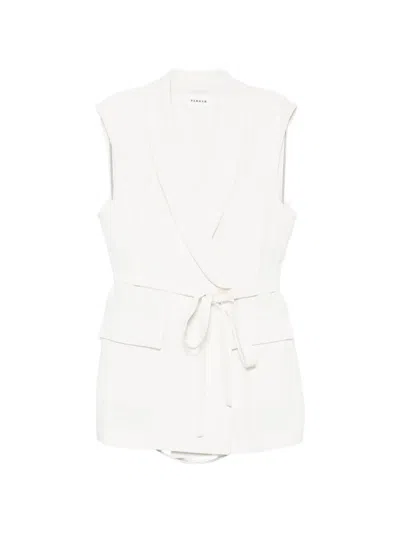 P.a.r.o.s.h Belted Sleeveless Gilet In Neutral